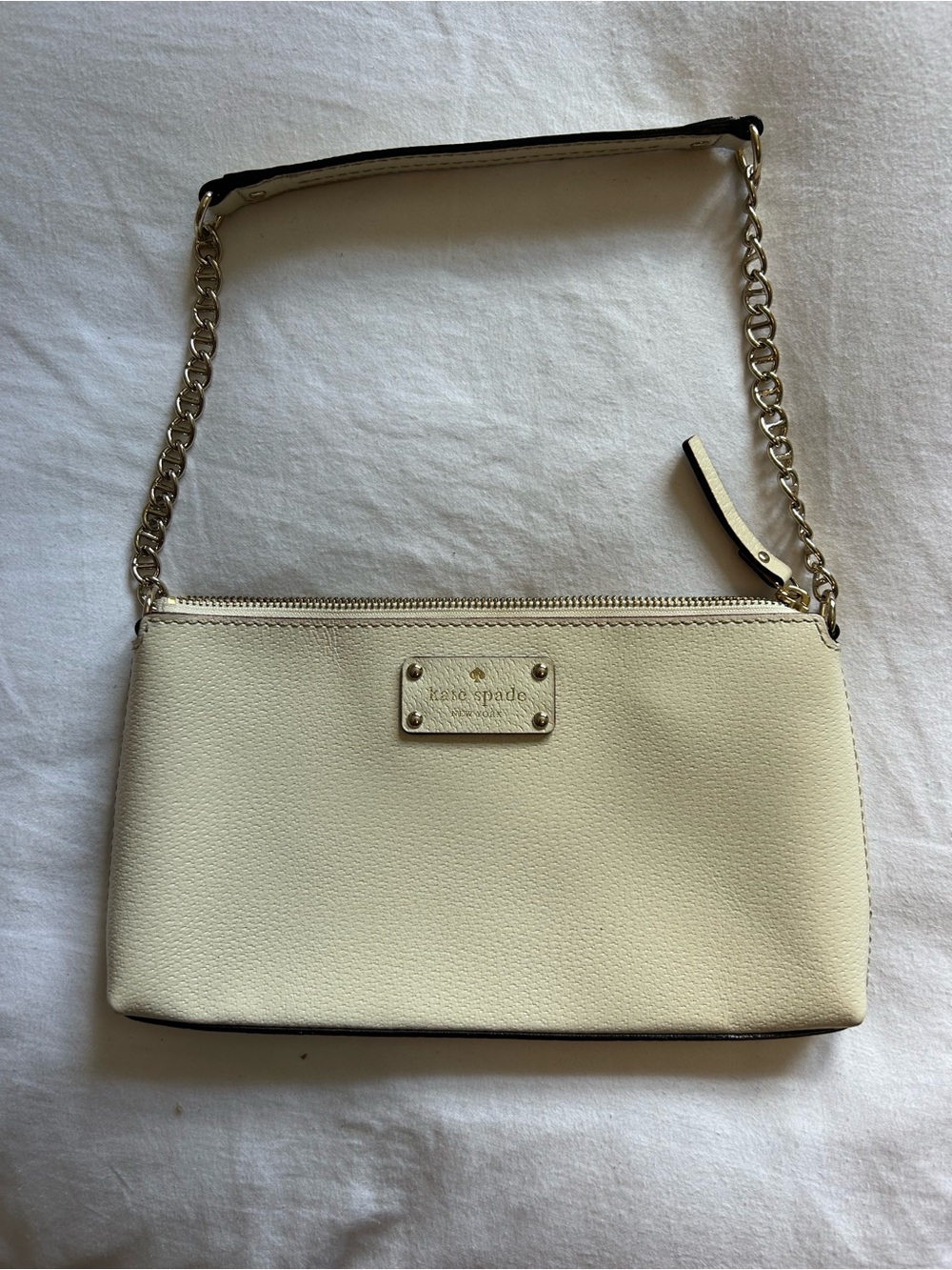 kate spade Cream Leather Chain-Handle Shoulder Bag